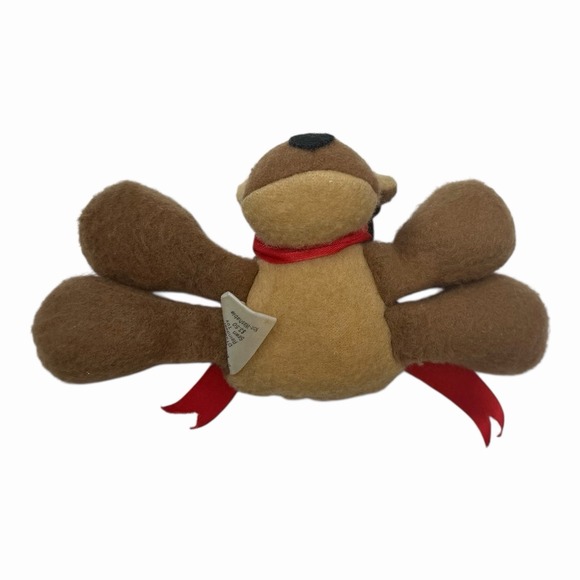 Hallmark Rodney Reindeer Plush Beanbag Stuffed Animal Christmas Red Scarf 1980s - Picture 8 of 10